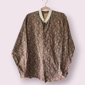 Wah Maker Vintage Paisley Western Frontier Button Down Shirt‎ Size M Men's